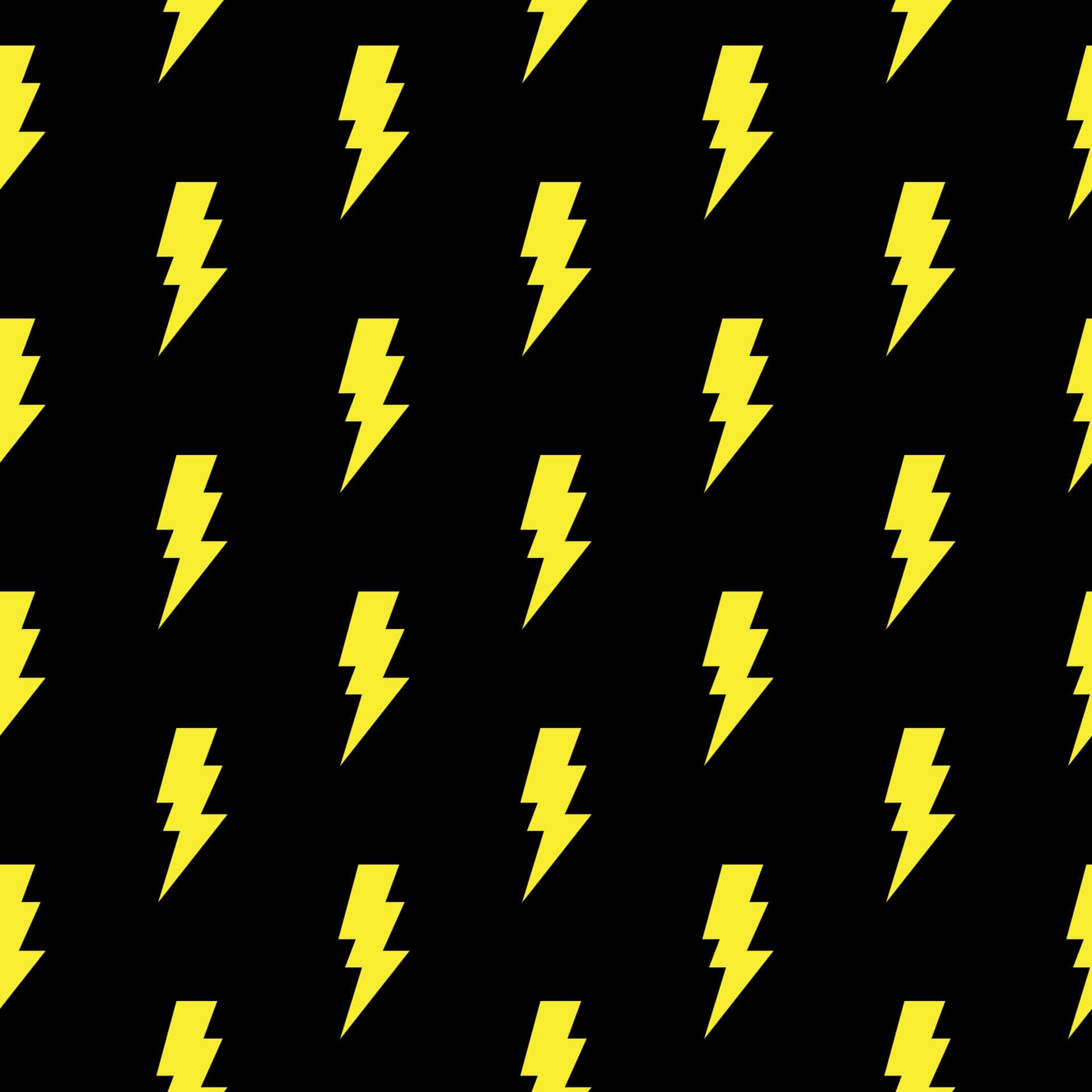 lightning bolt, black background, vibrant yellow, Full HD Desktop Wallpaper