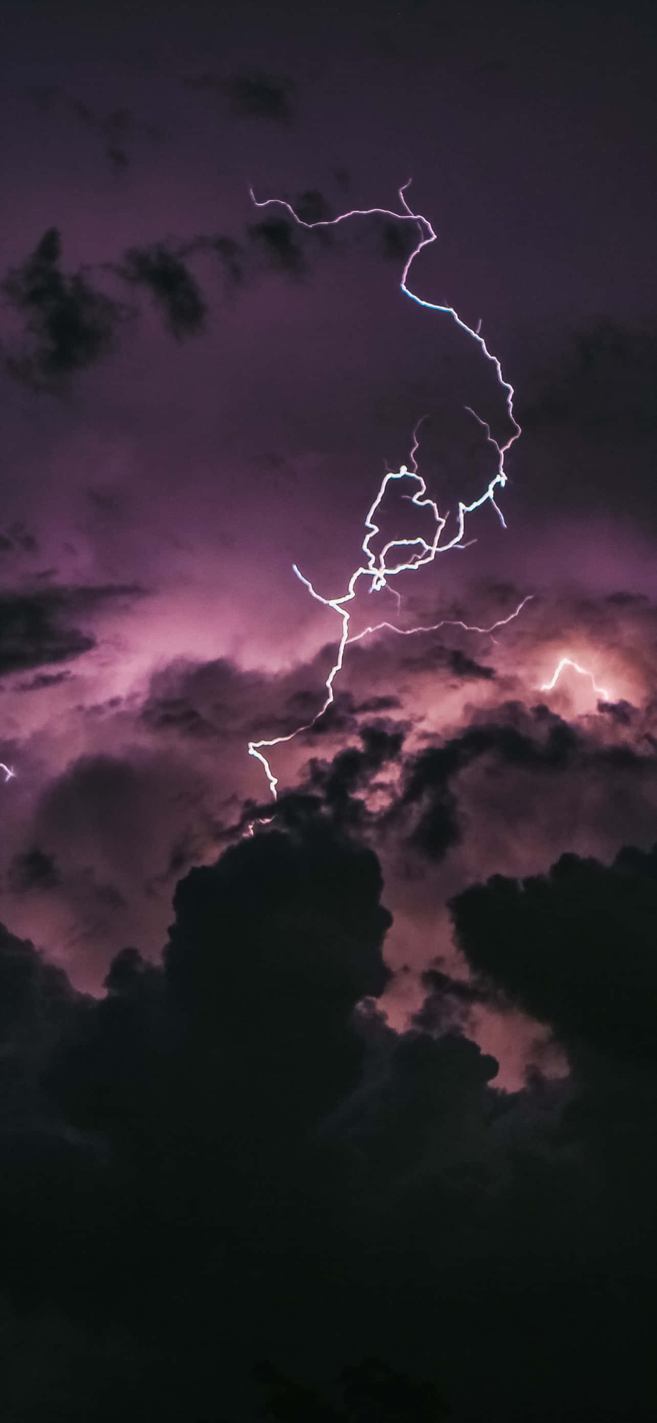 Lightning Bolt iPhone, lightning, purple, 2K Phone Wallpaper