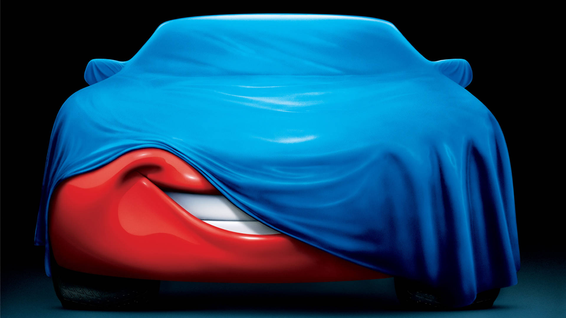 Lightning McQueen, red car, blue cloth, Full HD Desktop Wallpaper