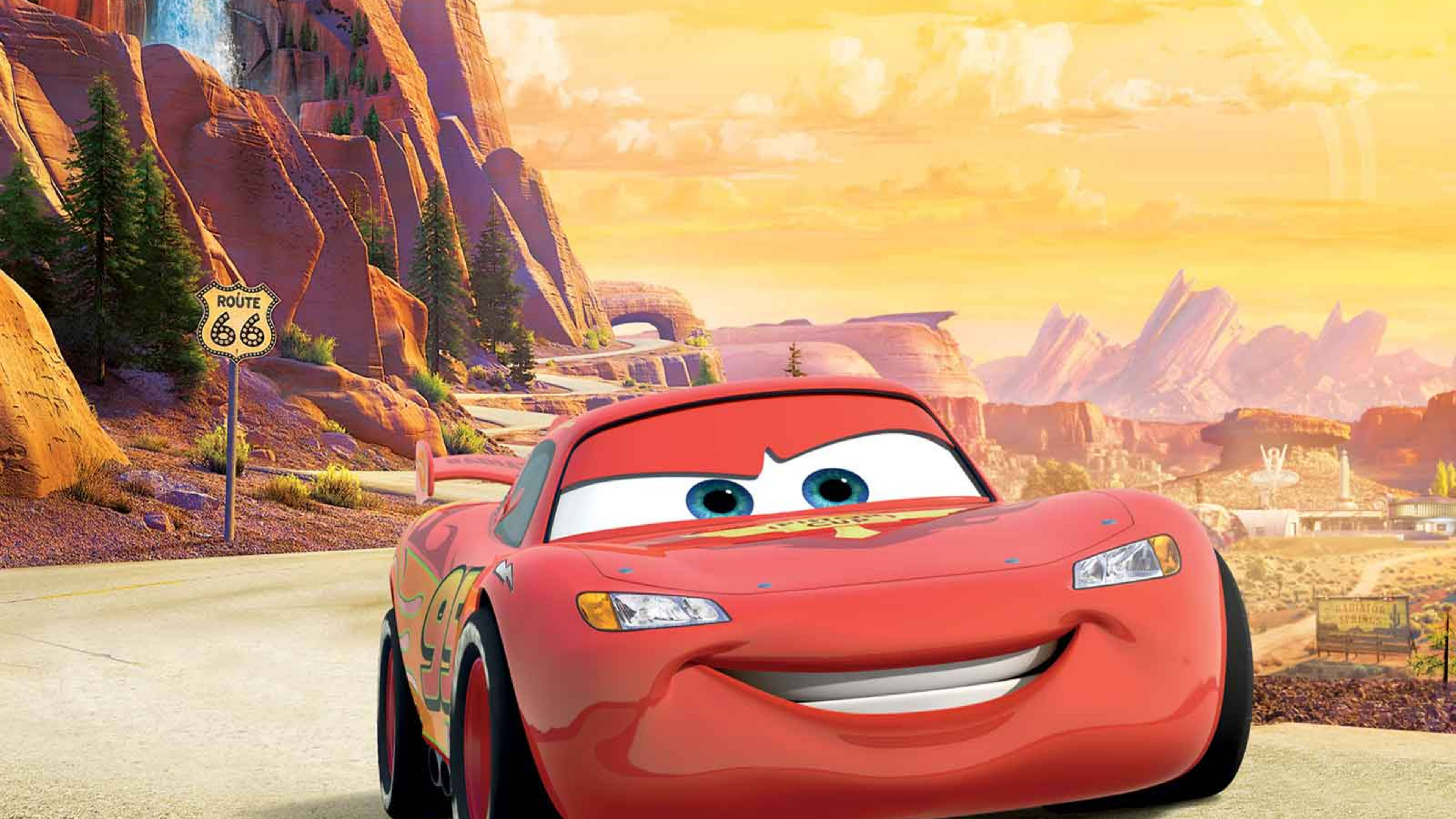 Lightning McQueen, red, wide smile, 4K Desktop Wallpaper