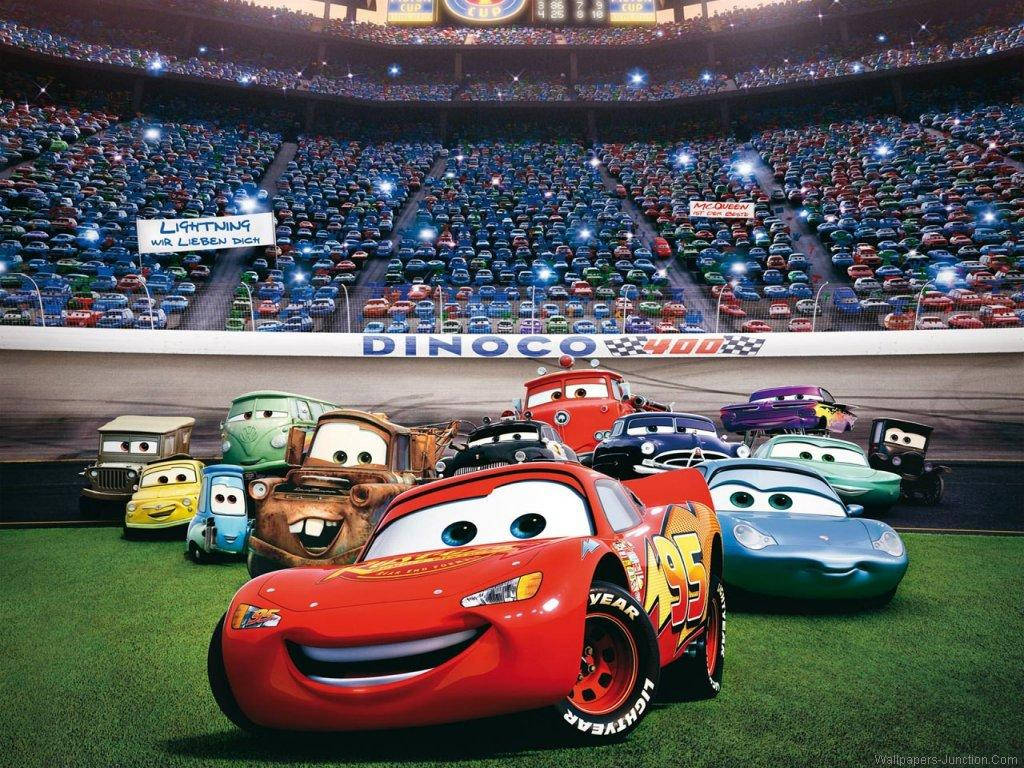 Lightning McQueen, stadium, animated cars, SD Desktop Wallpaper