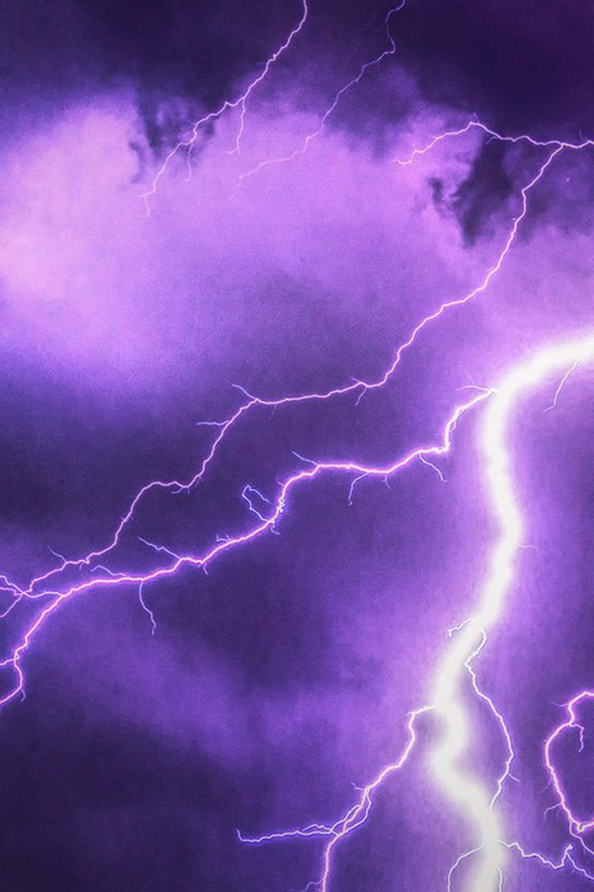 purple lightning, stormy sky, dramatic natural display, HD Phone Wallpaper