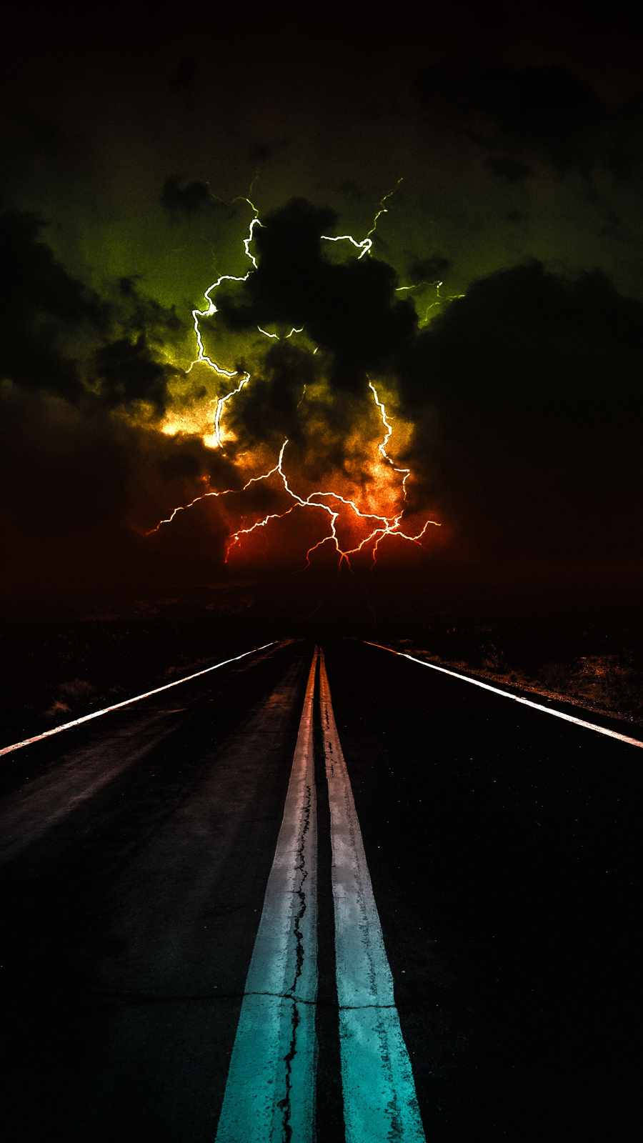Lightning, colorful clouds, iPhone, HD Phone Wallpaper
