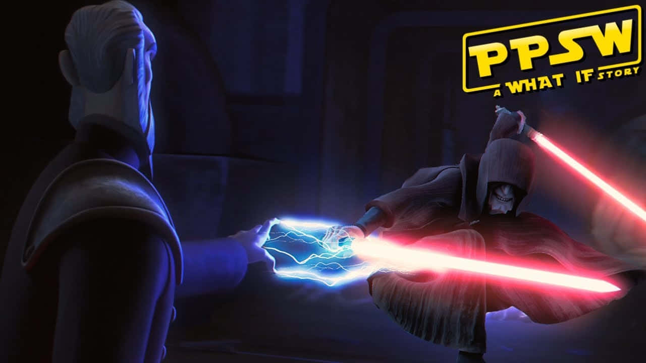 Lightsaber Duel, blue lightsabers, red lightsabers, HD Desktop Wallpaper