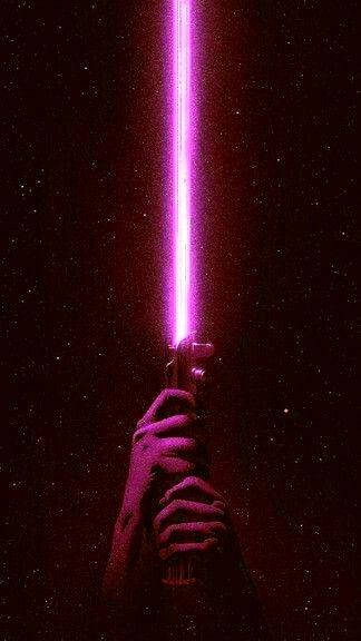 purple lightsaber, galaxy, glowing pink lightsaber, SD Phone Wallpaper