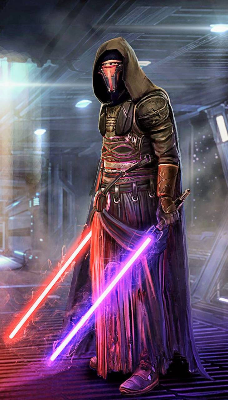 purple lightsaber, electric effect, hooded warrior, HD Phone Wallpaper