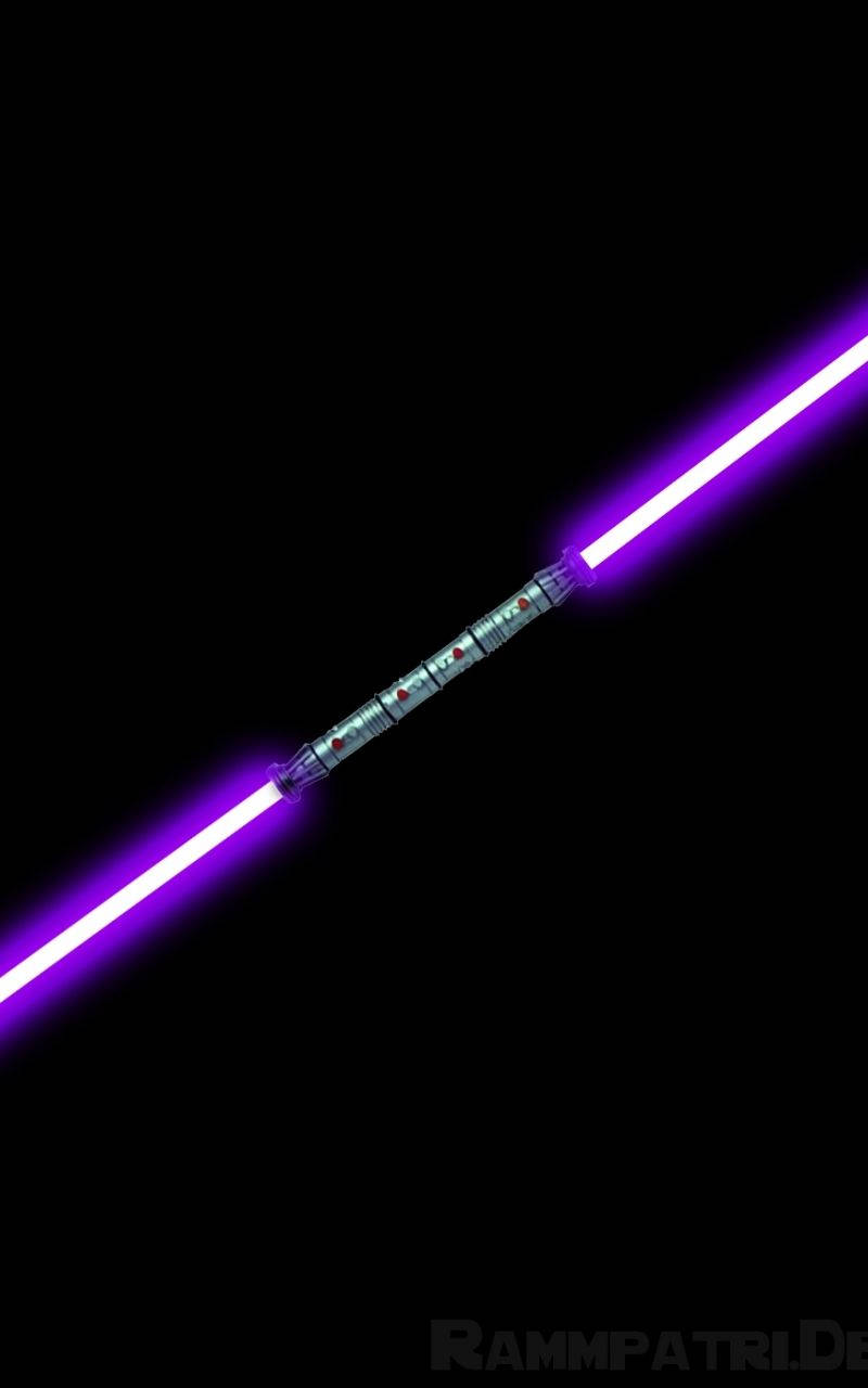 purple lightsaber, double-ended, glowing purple lightsaber blade, HD Phone Wallpaper