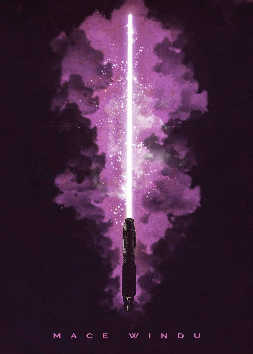 purple lightsaber, sparkling particles, dramatic night sky, SD Phone Wallpaper