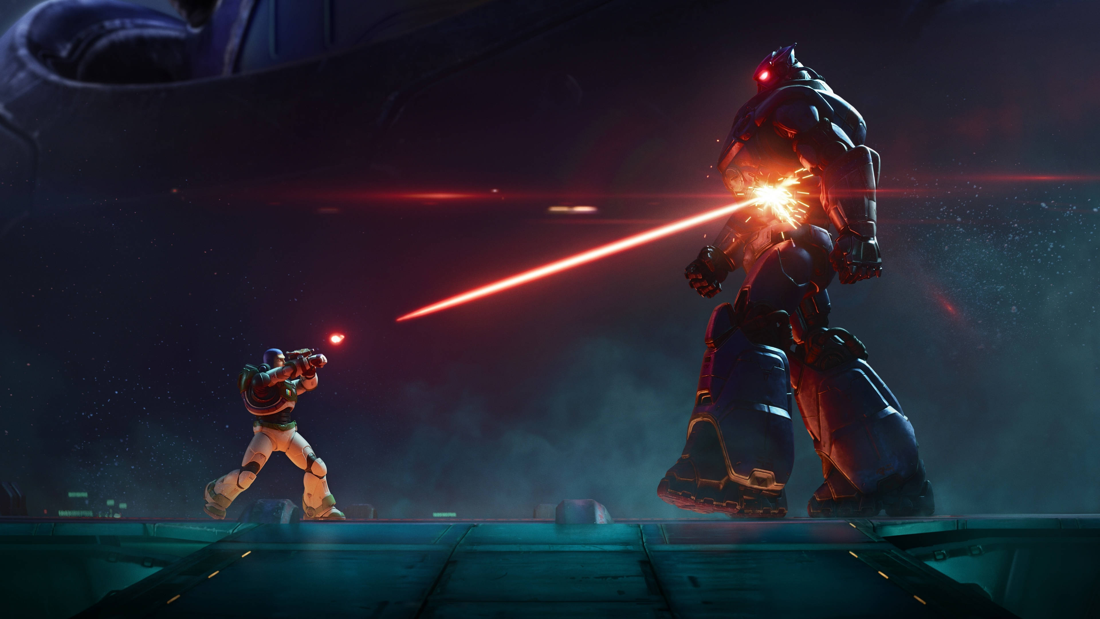 Lightyear, red laser, mechanized enemy, 4K Desktop Wallpaper