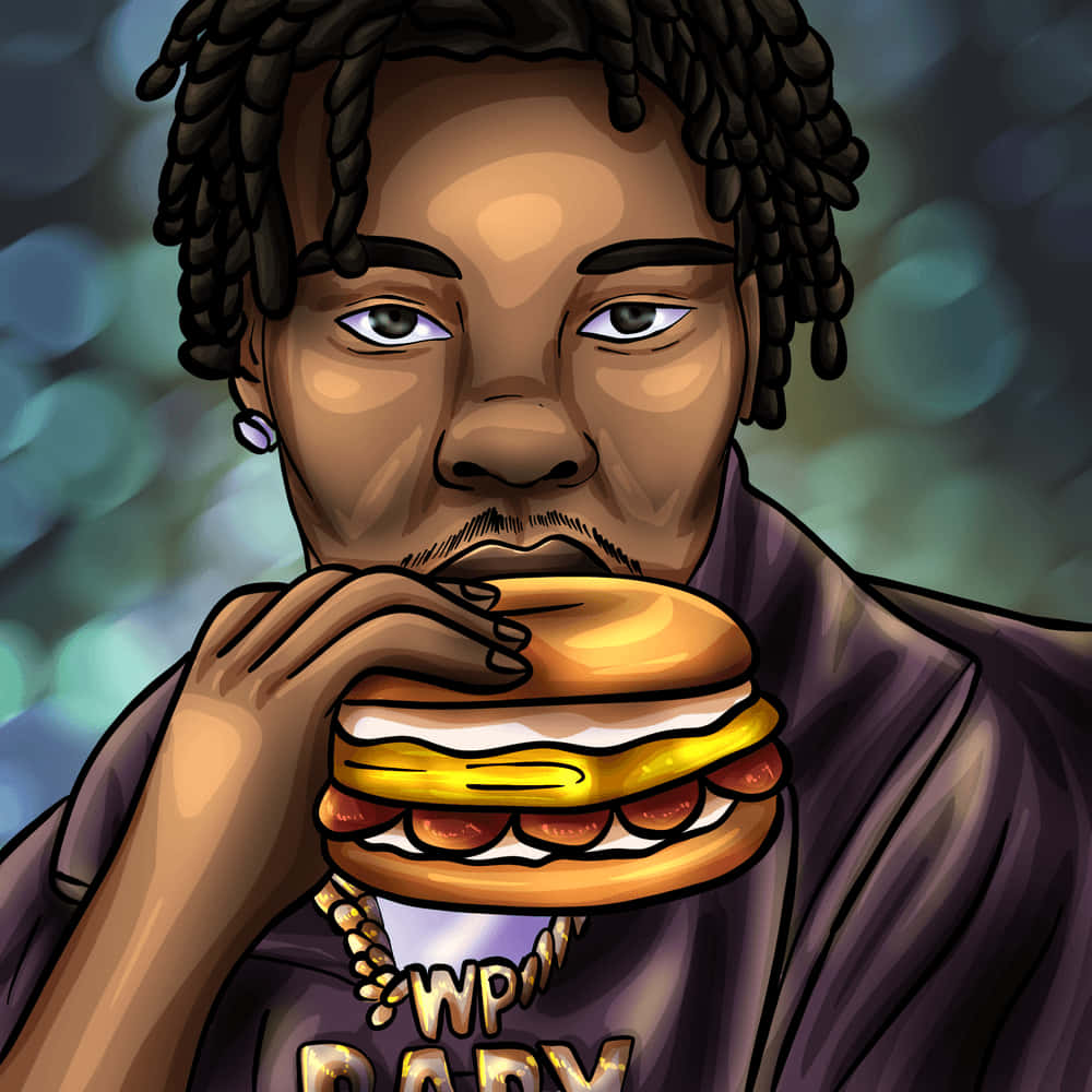 Lil Baby, cartoon, braided hair, SD Desktop Wallpaper