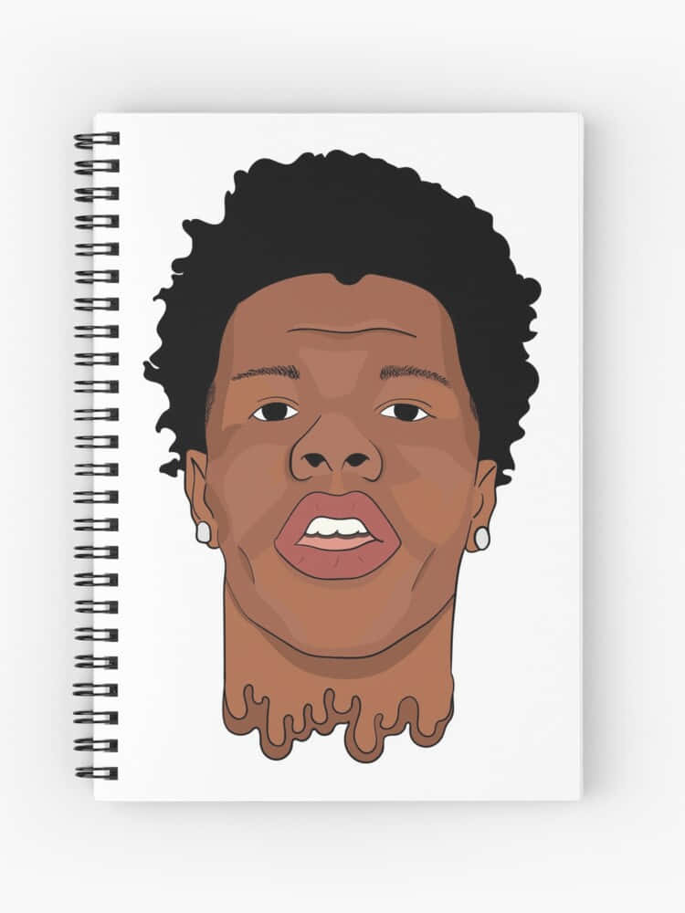 Lil Baby, cartoon illustration, afro hair, SD Phone Wallpaper