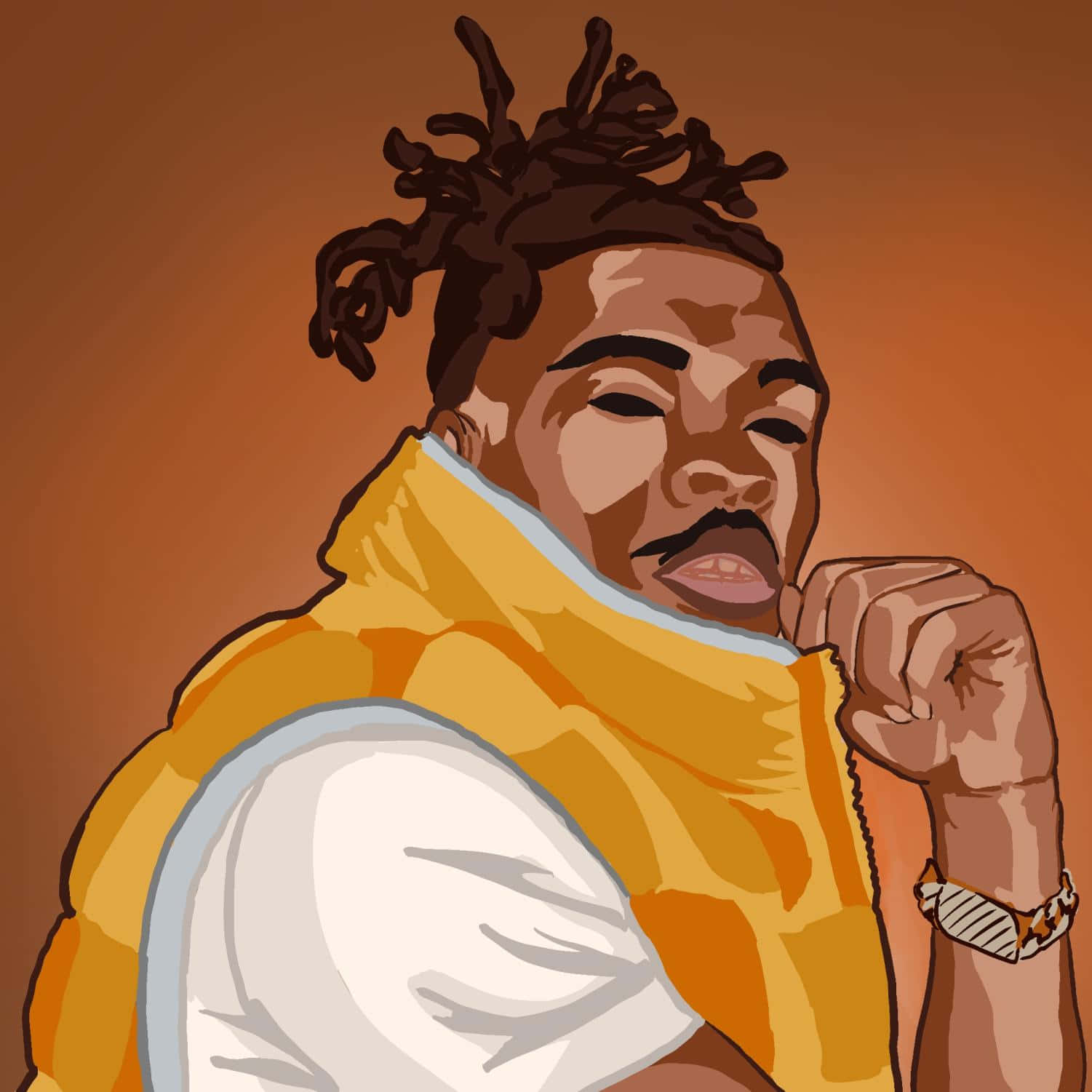 Lil Baby, dreadlocks, yellow vest, HD Desktop Wallpaper