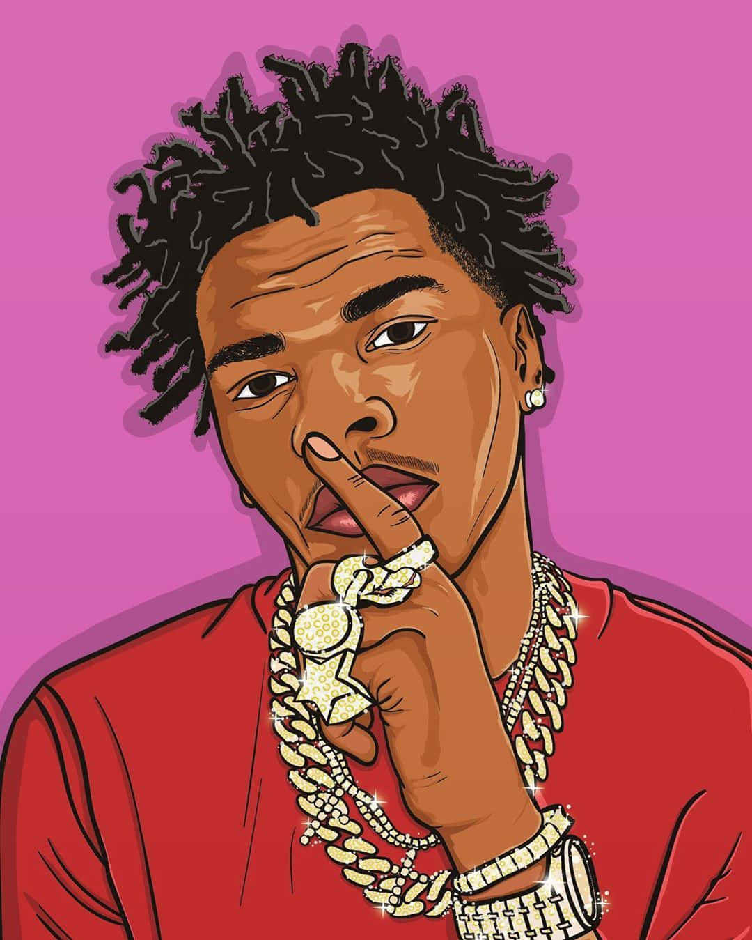 Lil Baby, dreadlocks, gold chain, HD Phone Wallpaper