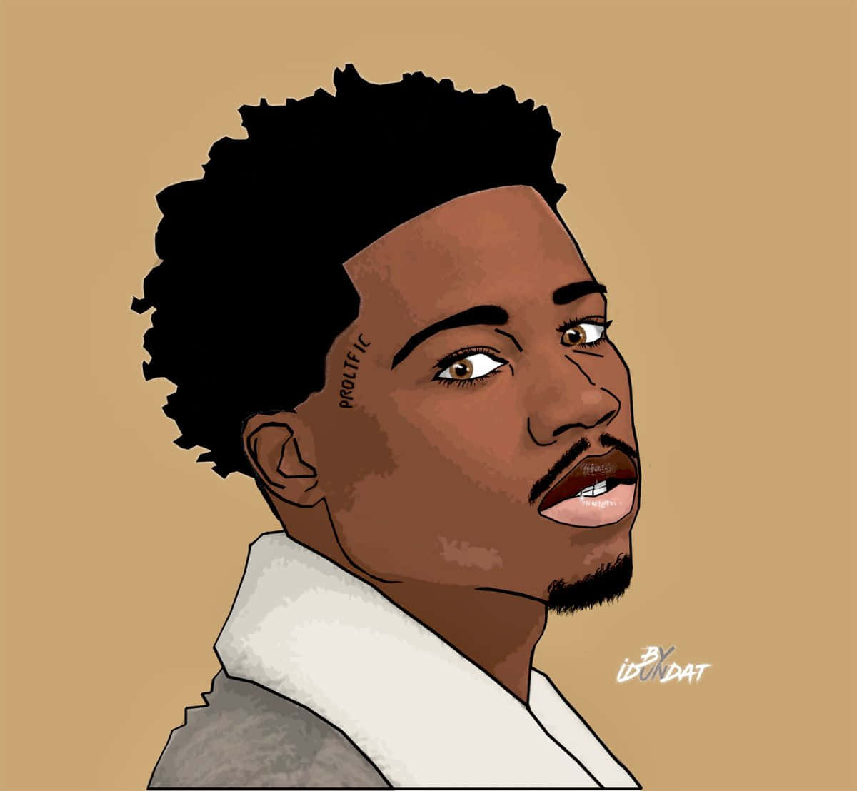 Lil Baby, cartoon, tan background, SD Desktop Wallpaper