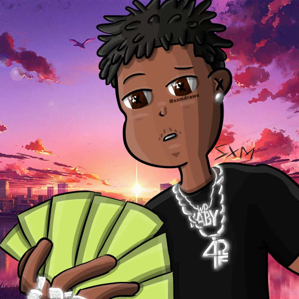 Lil Baby, cartoon-style, spiky hair, SD Desktop Wallpaper