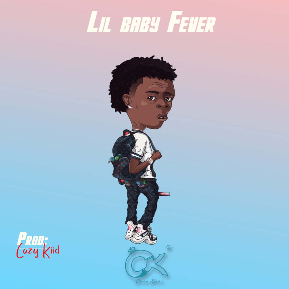 Lil Baby, cartoon illustration, young Black man, SD Desktop Wallpaper