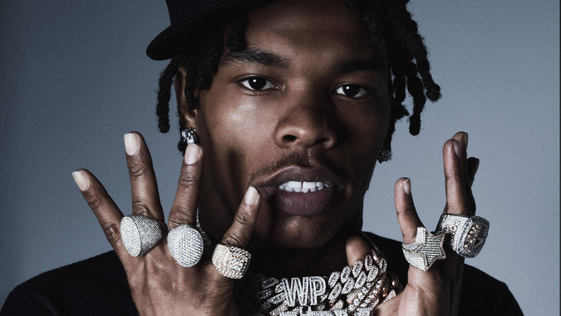 Lil Baby, dreadlocks, diamond-encrusted rings, Full HD Desktop Wallpaper