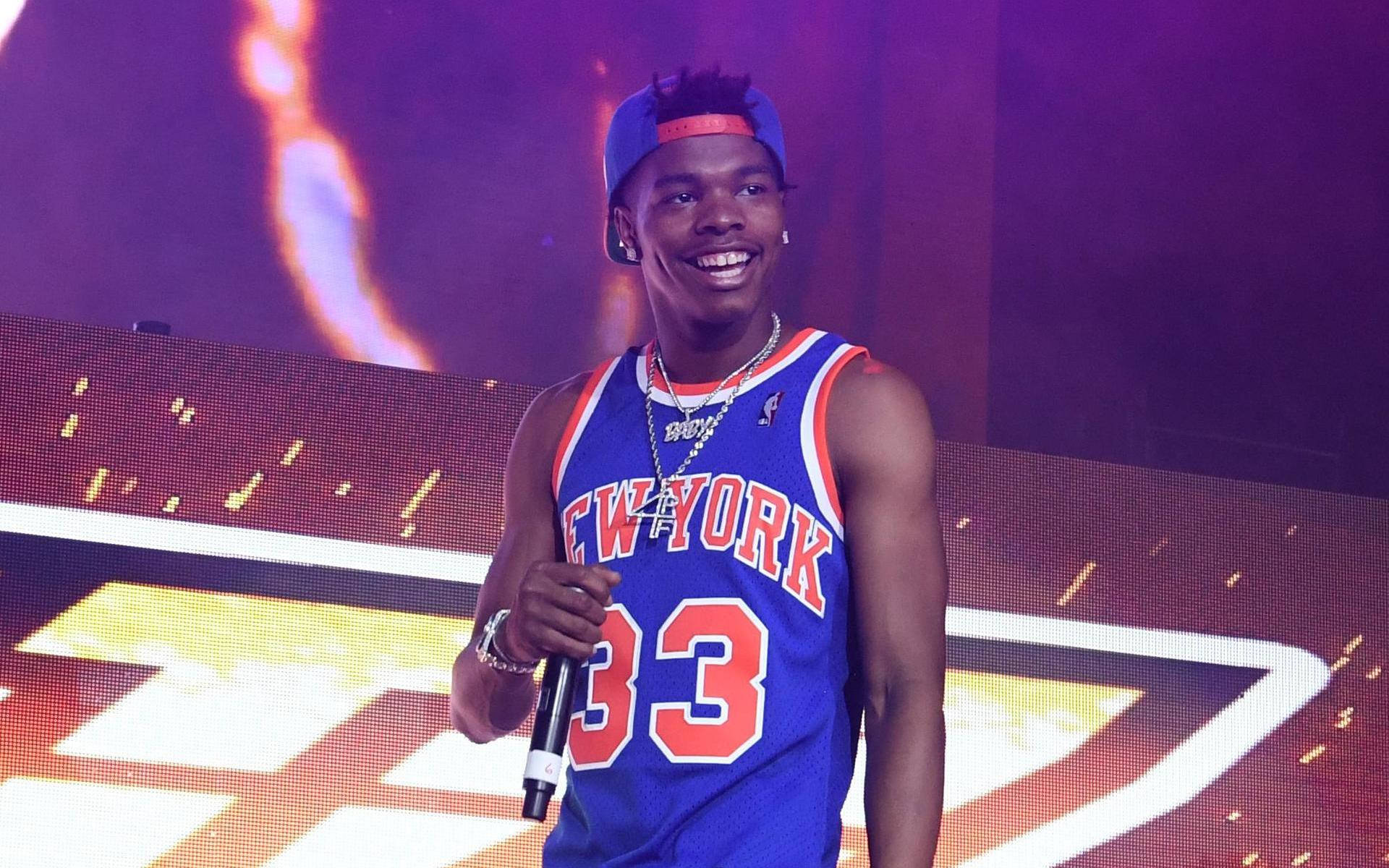 Lil Baby, blue New York jersey, number 33, Full HD Desktop Wallpaper