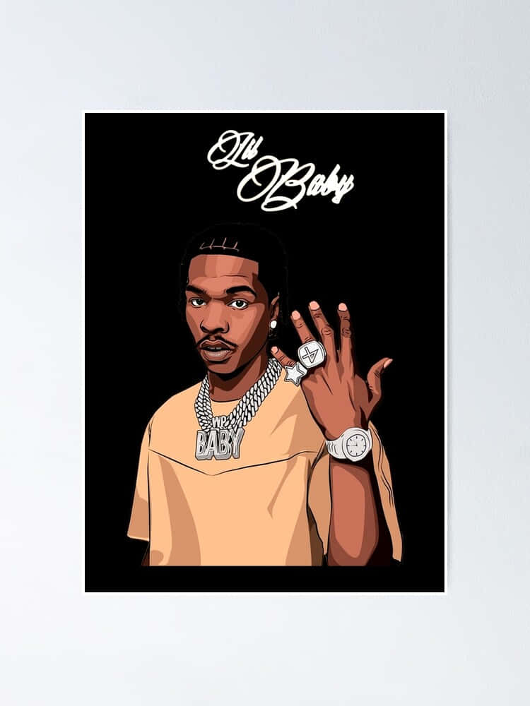 Lil Baby, beige shirt, BABY text, SD Phone Wallpaper