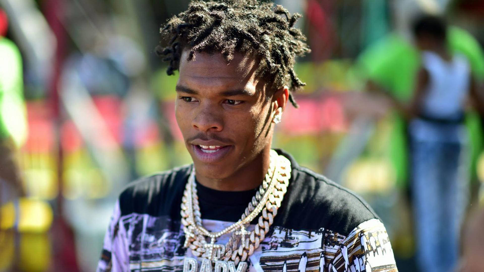 Lil Baby, oversized diamond chain necklace, dreadlocks, Full HD Desktop Wallpaper