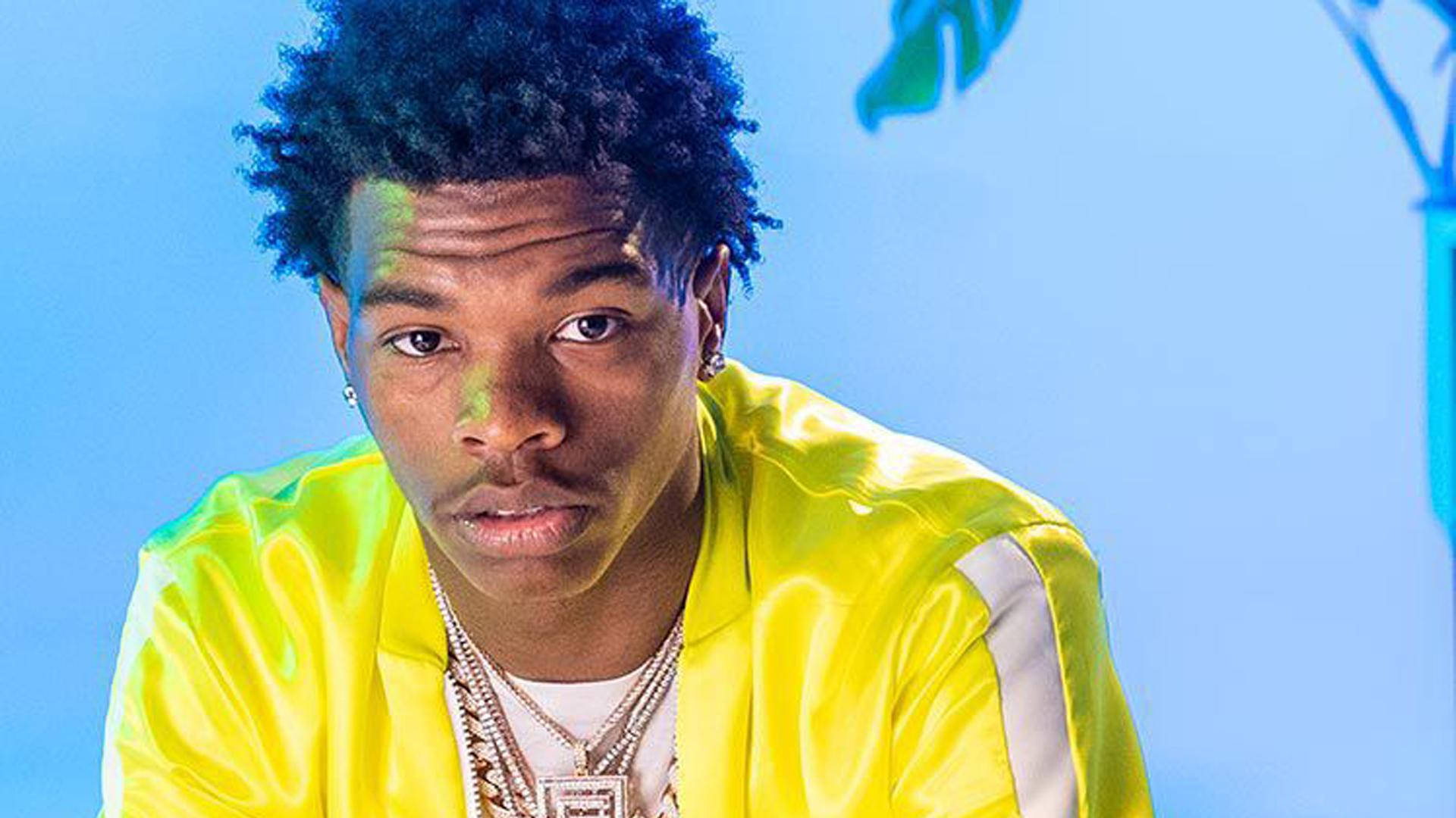 Lil Baby, yellow leather jacket, shiny yellow jacket, Full HD Desktop Wallpaper