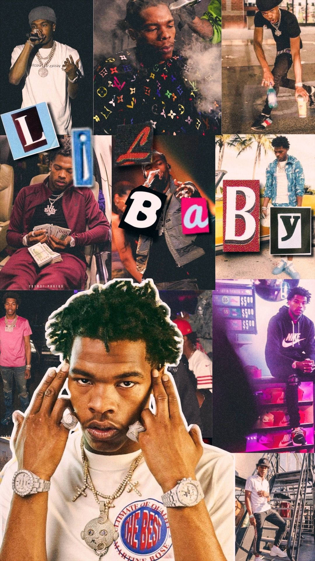 Lil Baby, collage, photograph poster, Full HD Phone Wallpaper