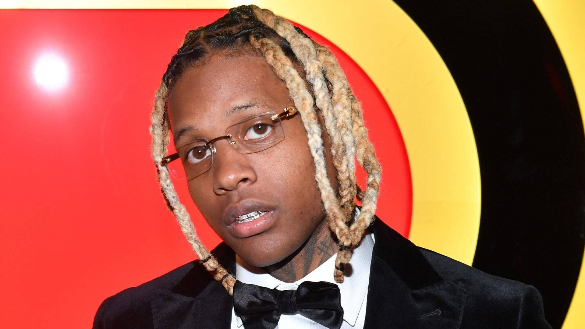 Lil Durk, braided hair, glasses, Full HD Desktop Wallpaper