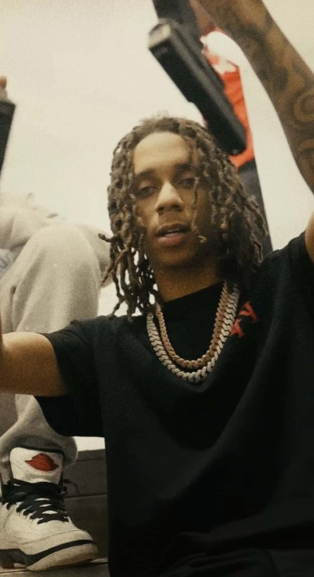 Lil Jeff, dreadlocks, black t-shirt, Full HD Phone Wallpaper