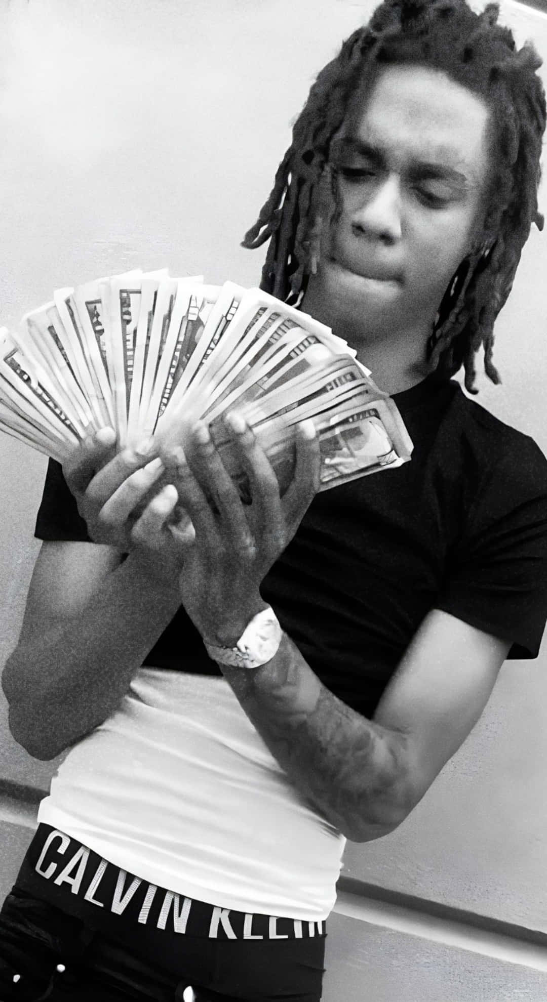 Lil Jeff, dreadlocks, hundred dollar bills, Full HD Phone Wallpaper