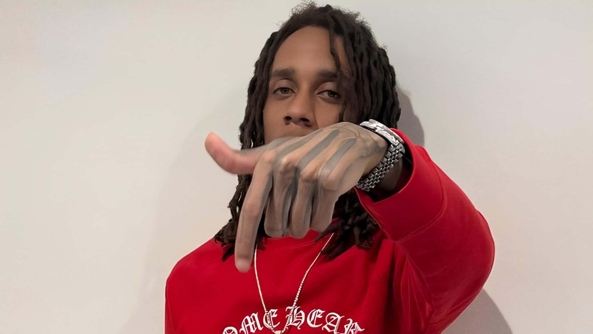 Lil Jeff, dreadlocks, red sweatshirt, Full HD Desktop Wallpaper
