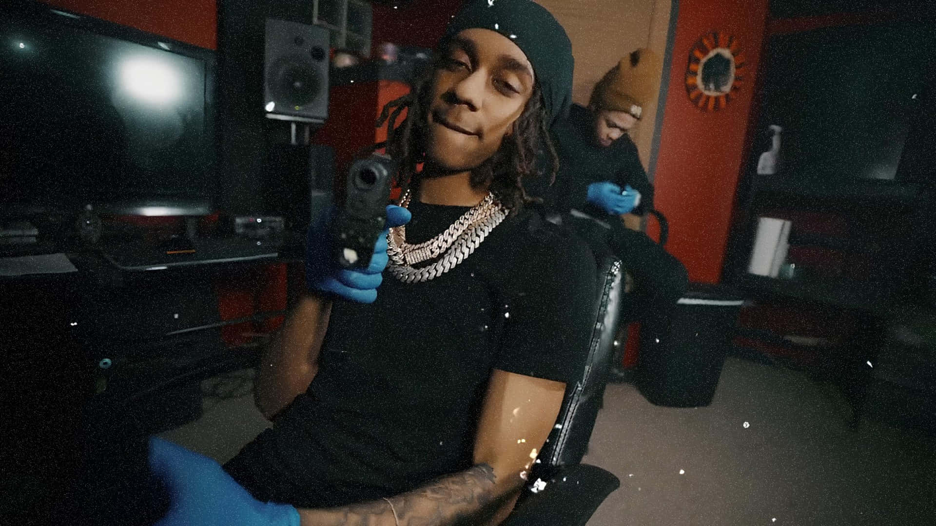Lil Jeff, black beanie, blue gloves, Full HD Desktop Wallpaper