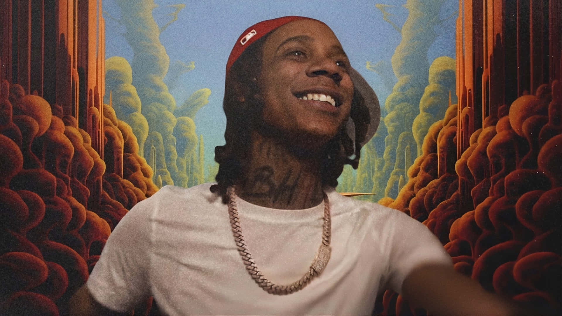 Lil Jeff, red cap, white tshirt, Full HD Desktop Wallpaper