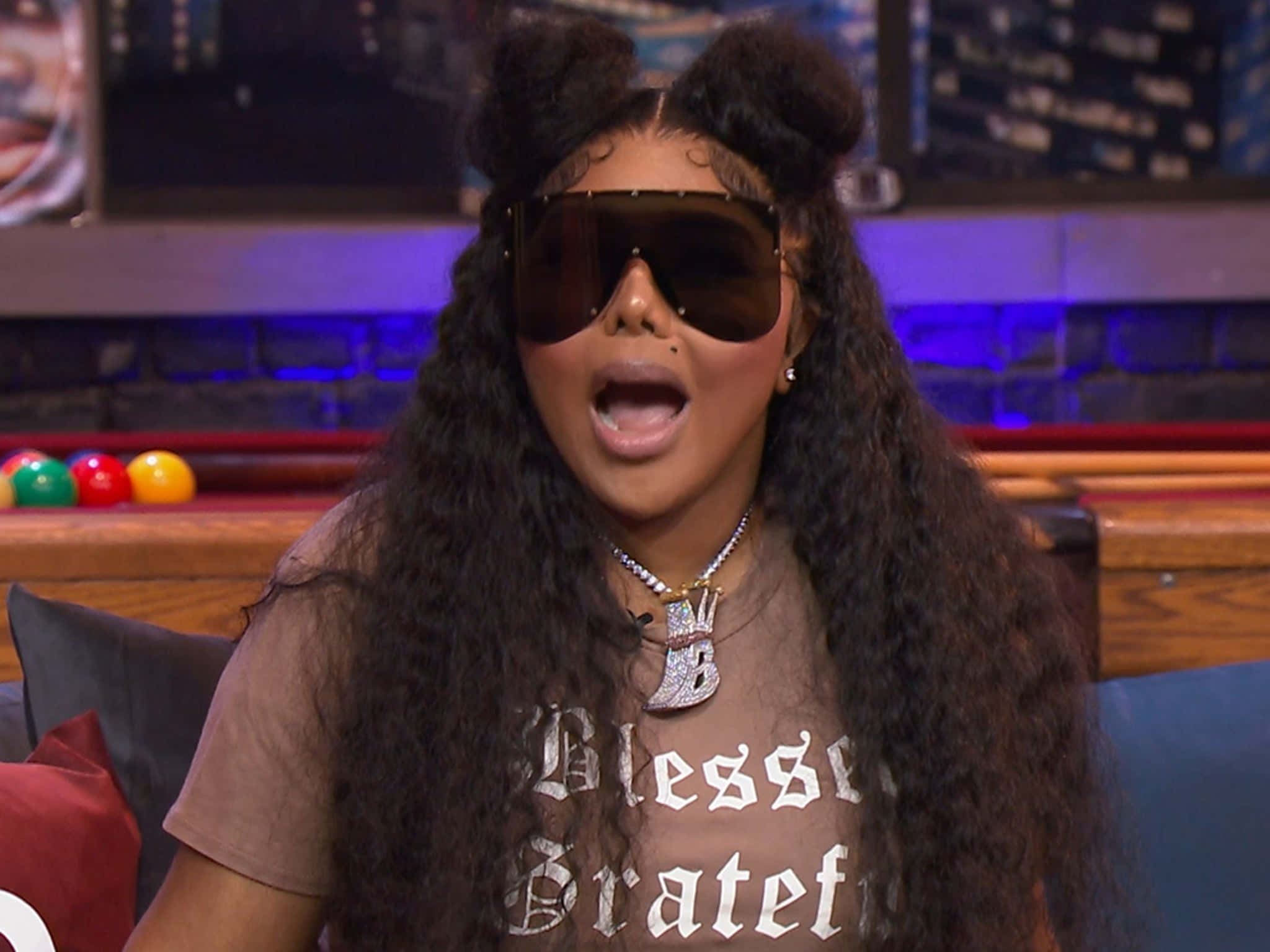 Lil Kim, sunglasses, buns hairstyle, Full HD Desktop Wallpaper