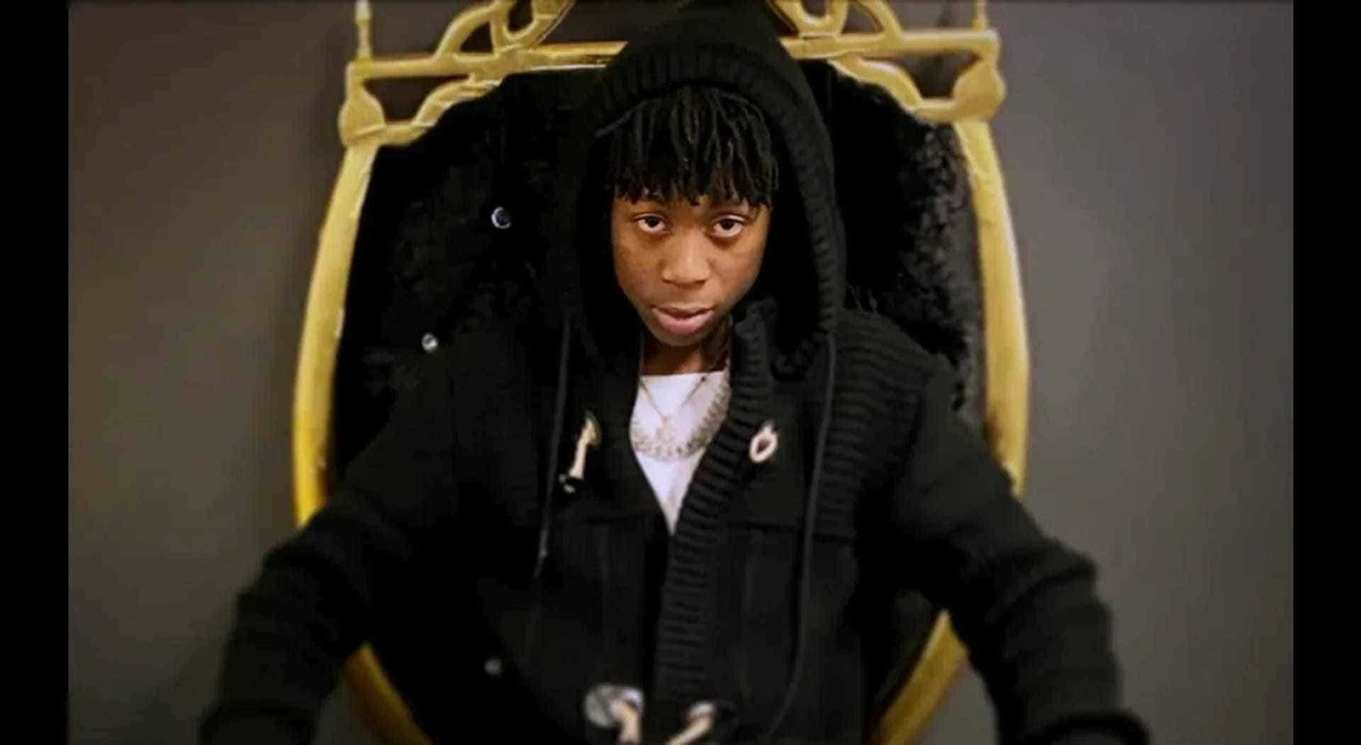 Lil Loaded, black hoodie, ornate golden throne, Full HD Desktop Wallpaper