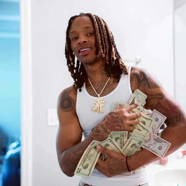 Lil Loaded, twenty dollar bills, white tank top, SD Desktop Wallpaper