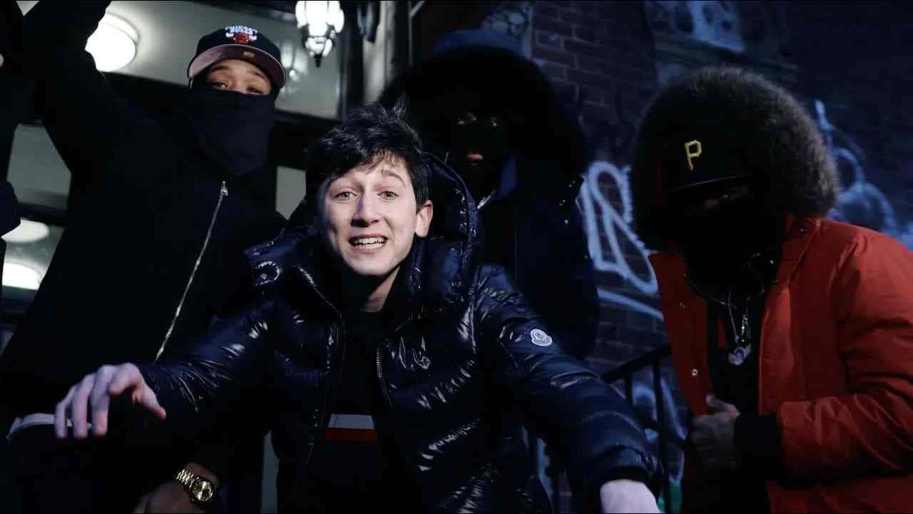 Lil Mabu, black puffer jacket, graffiti-covered urban alley, HD Desktop Wallpaper