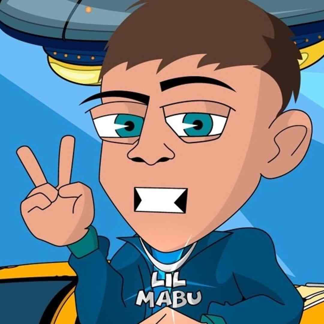 Lil Mabu, blue hoodie, peace sign, SD Desktop Wallpaper