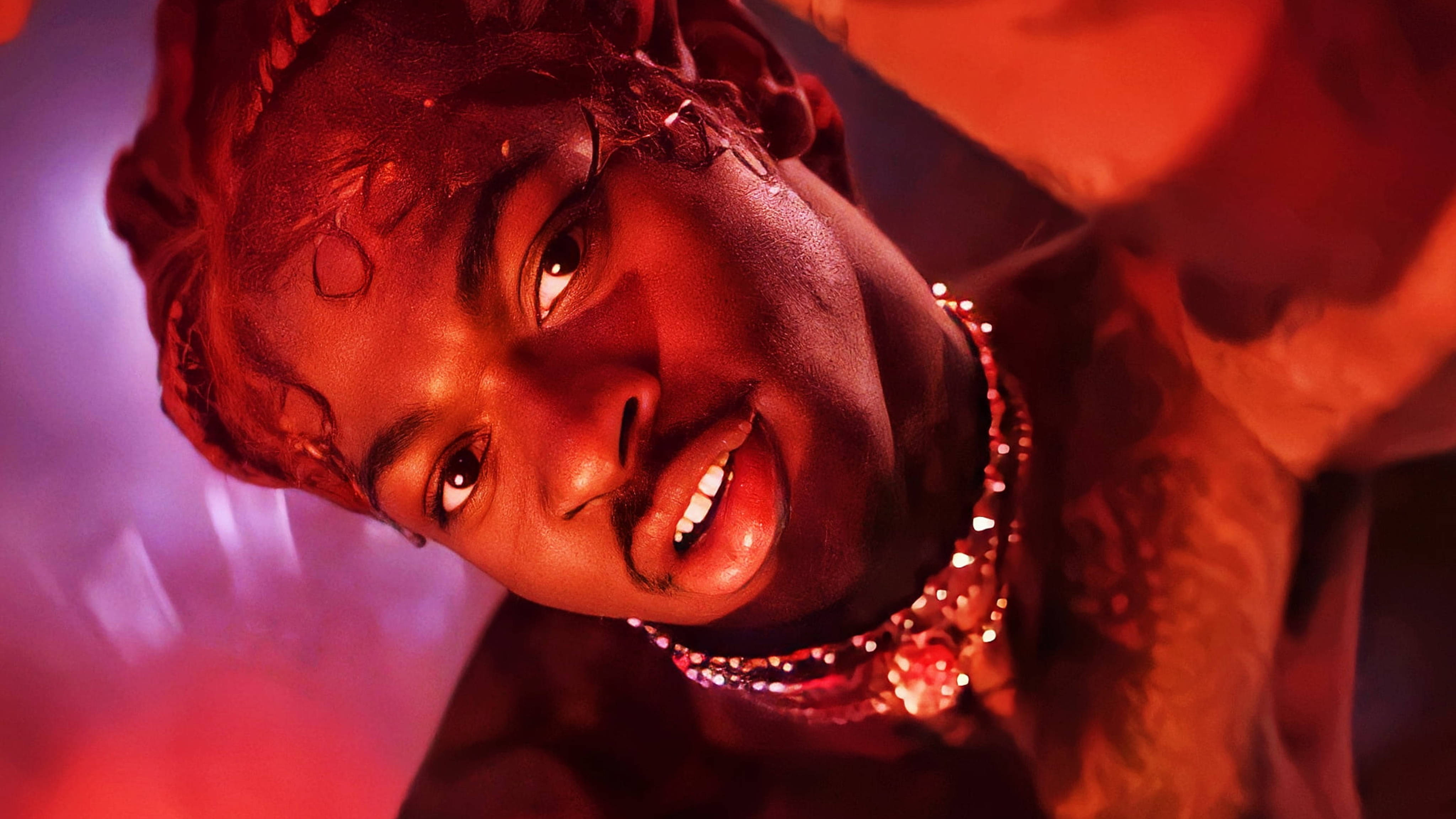 Lil Nas X, red aesthetic, curly hair, 4K Desktop Wallpaper