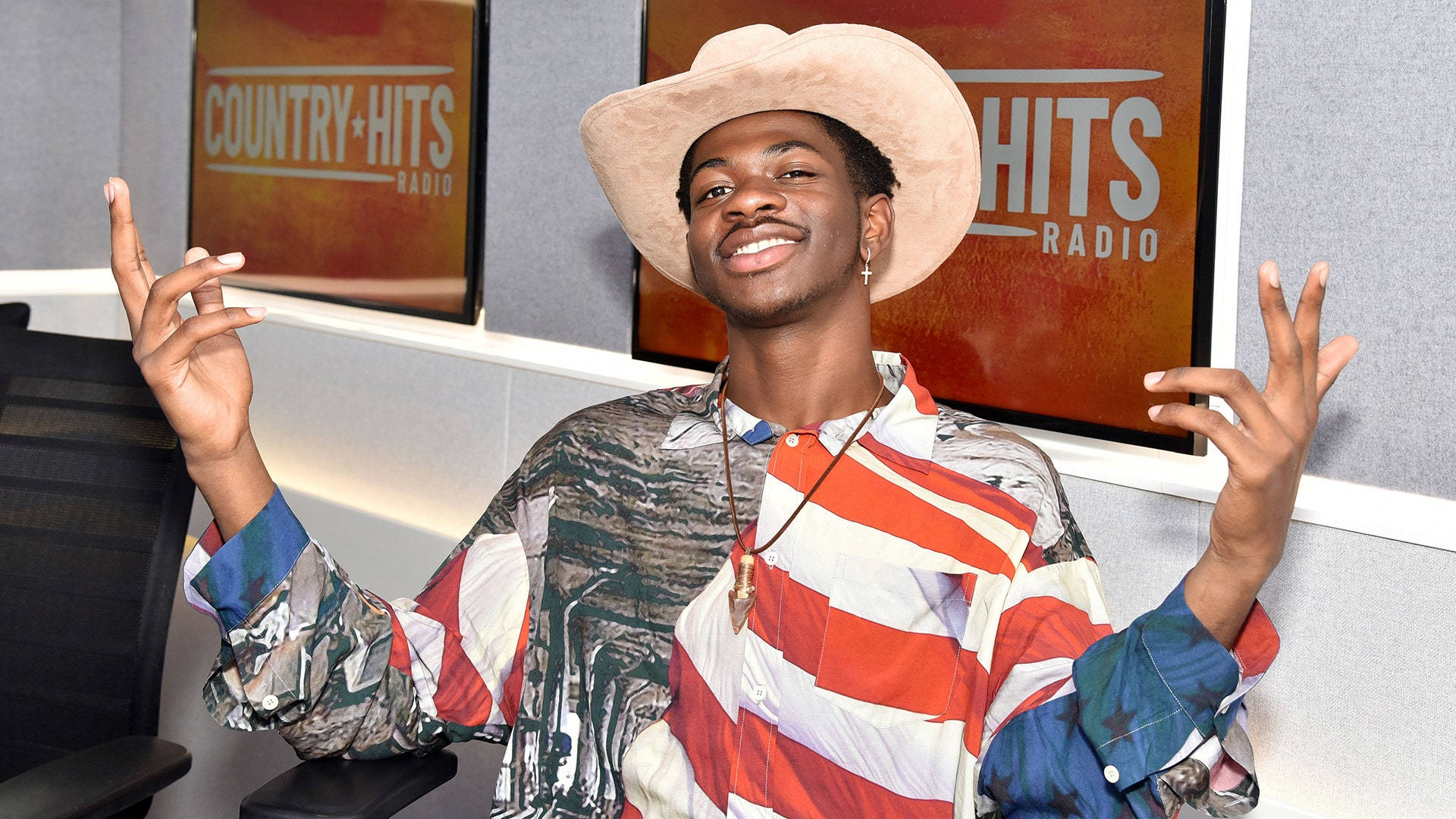 Lil Nas X, cowboy hat, colorful shirt, Full HD Desktop Wallpaper