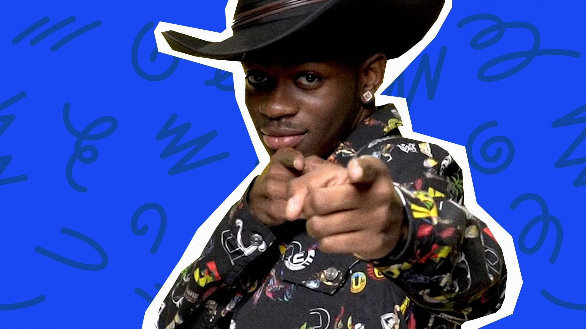 Lil Nas X, cowboy hat, patterned shirt, Full HD Desktop Wallpaper