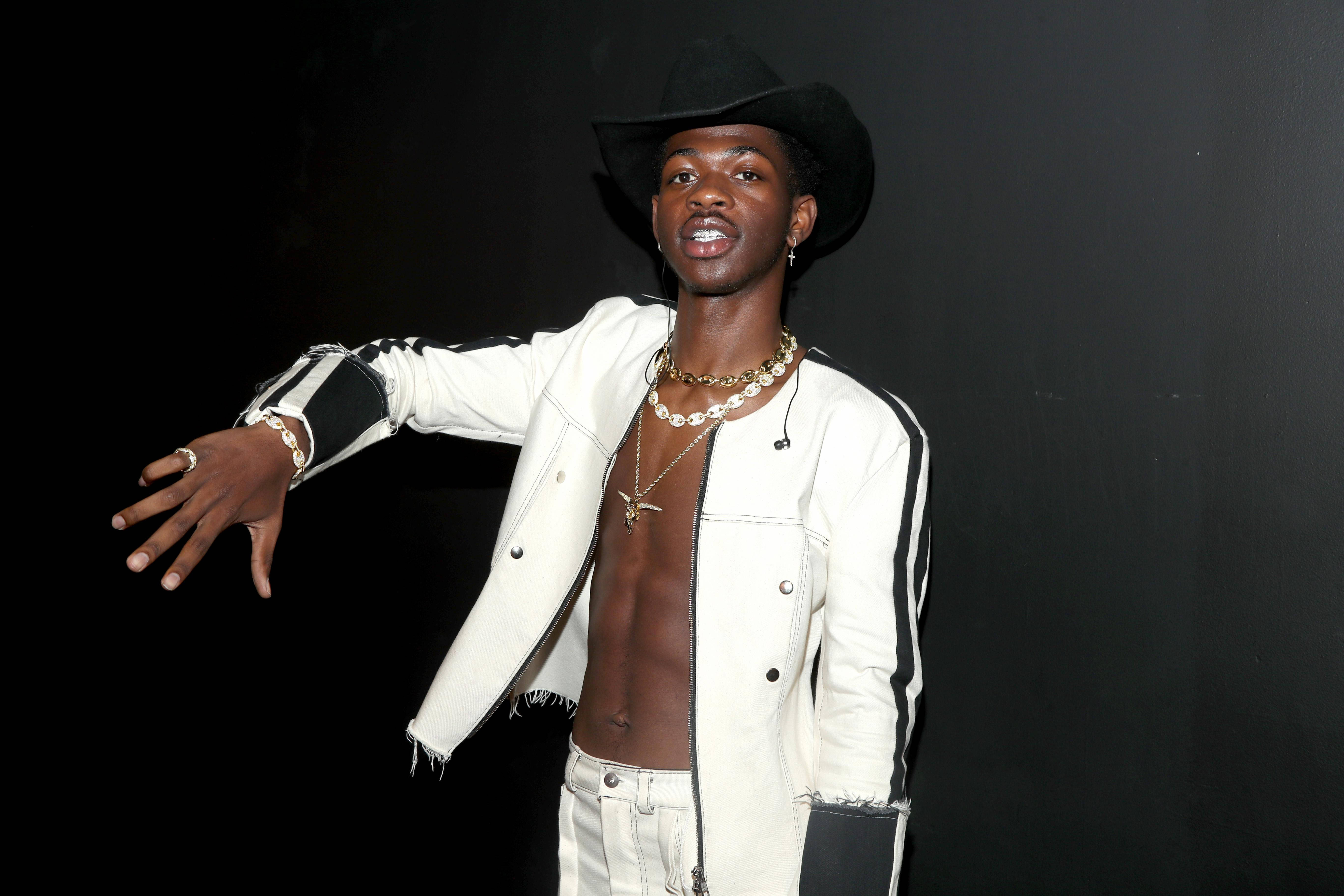 Lil Nas X, white cowboy outfit, white jacket, 5K Desktop Wallpaper