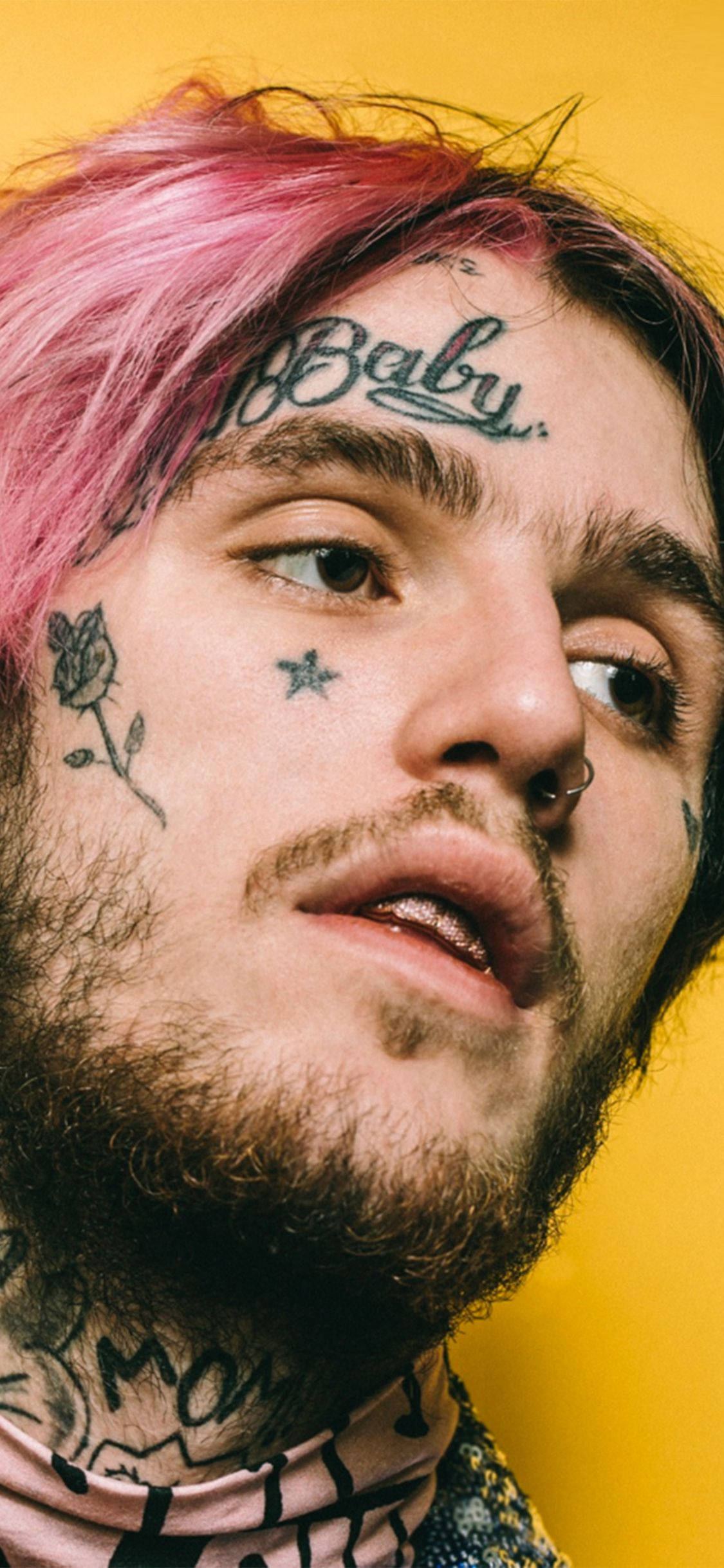 Lil Peep, pink hair, tattoos, Full HD Phone Wallpaper