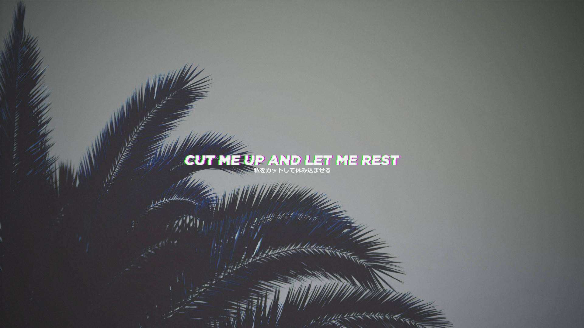 Lil Peep, Your love cuts me up, but I can't get enough, palm fronds, Full HD Desktop Wallpaper