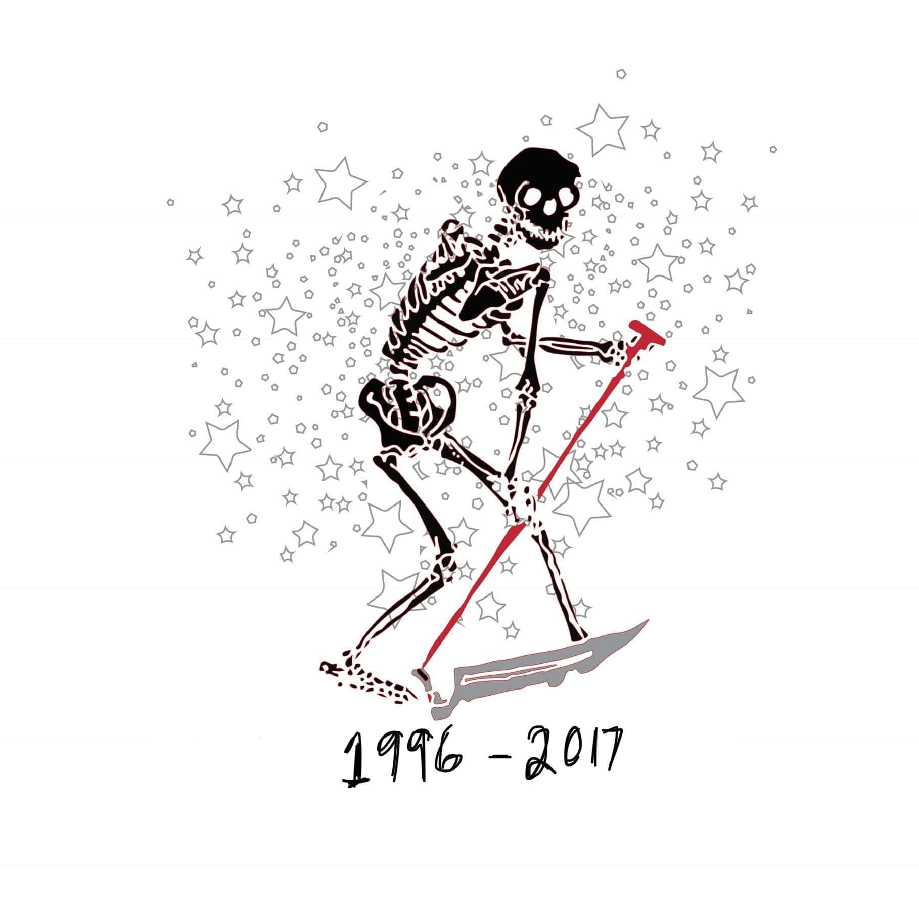 Lil Peep, pink and white logo, black skeleton, HD Desktop Wallpaper