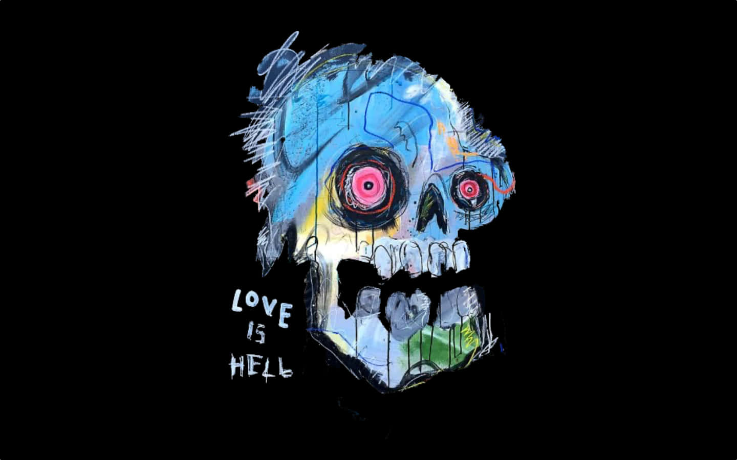 Lil Peep, love is hell, graffiti-style skull, HD Desktop Wallpaper