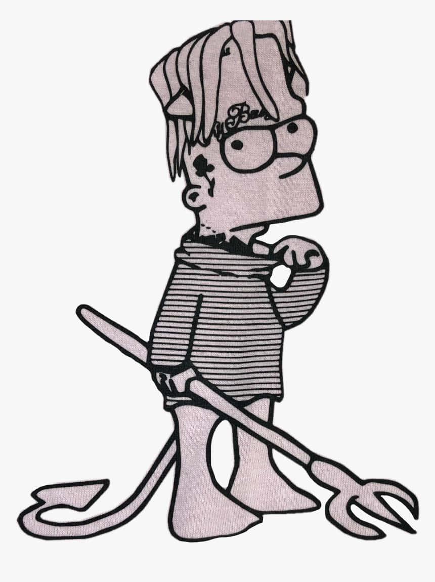 Lil Peep, devil, glasses, SD Phone Wallpaper