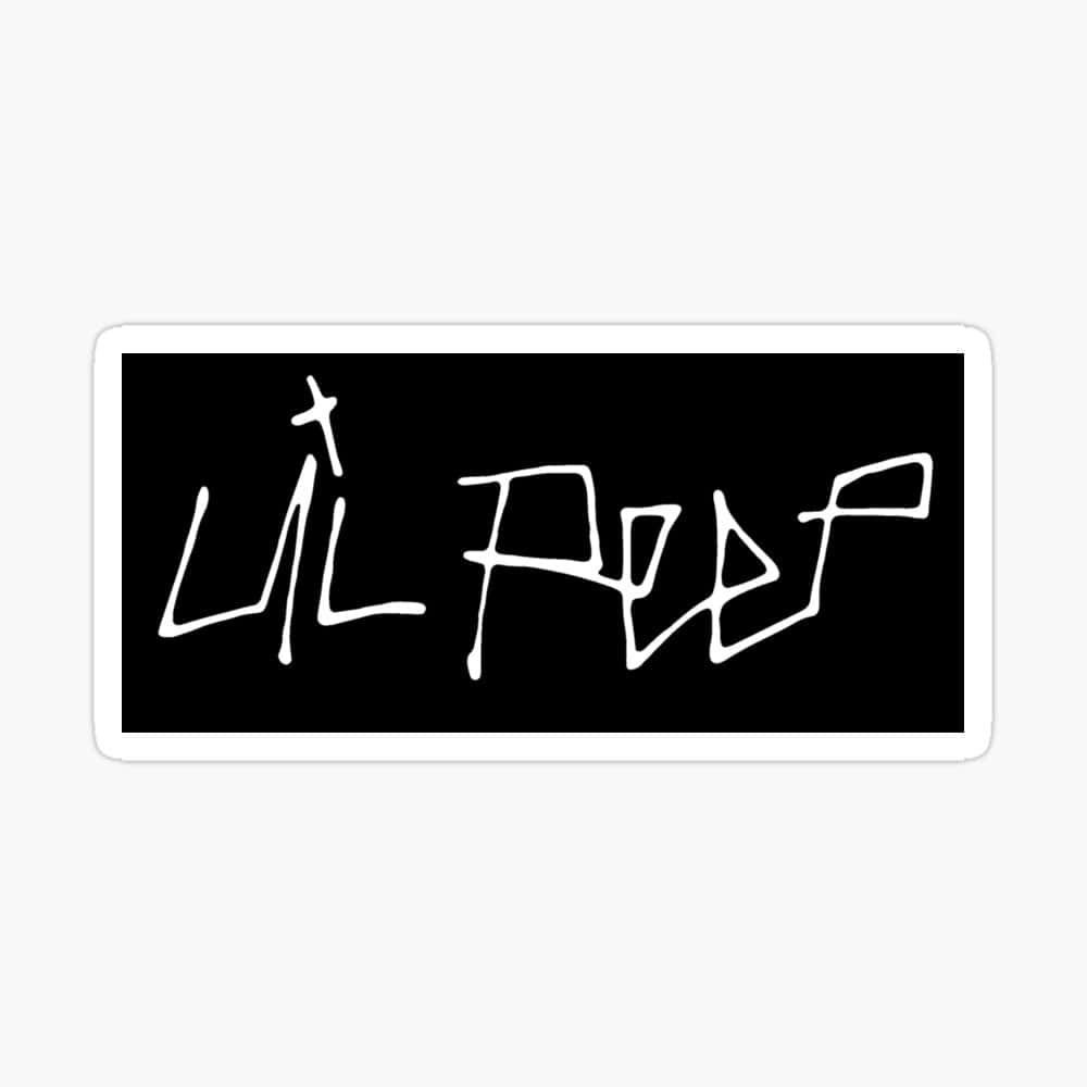 Lil Peep, white graffiti lettering, black rectangular background, SD Desktop Wallpaper