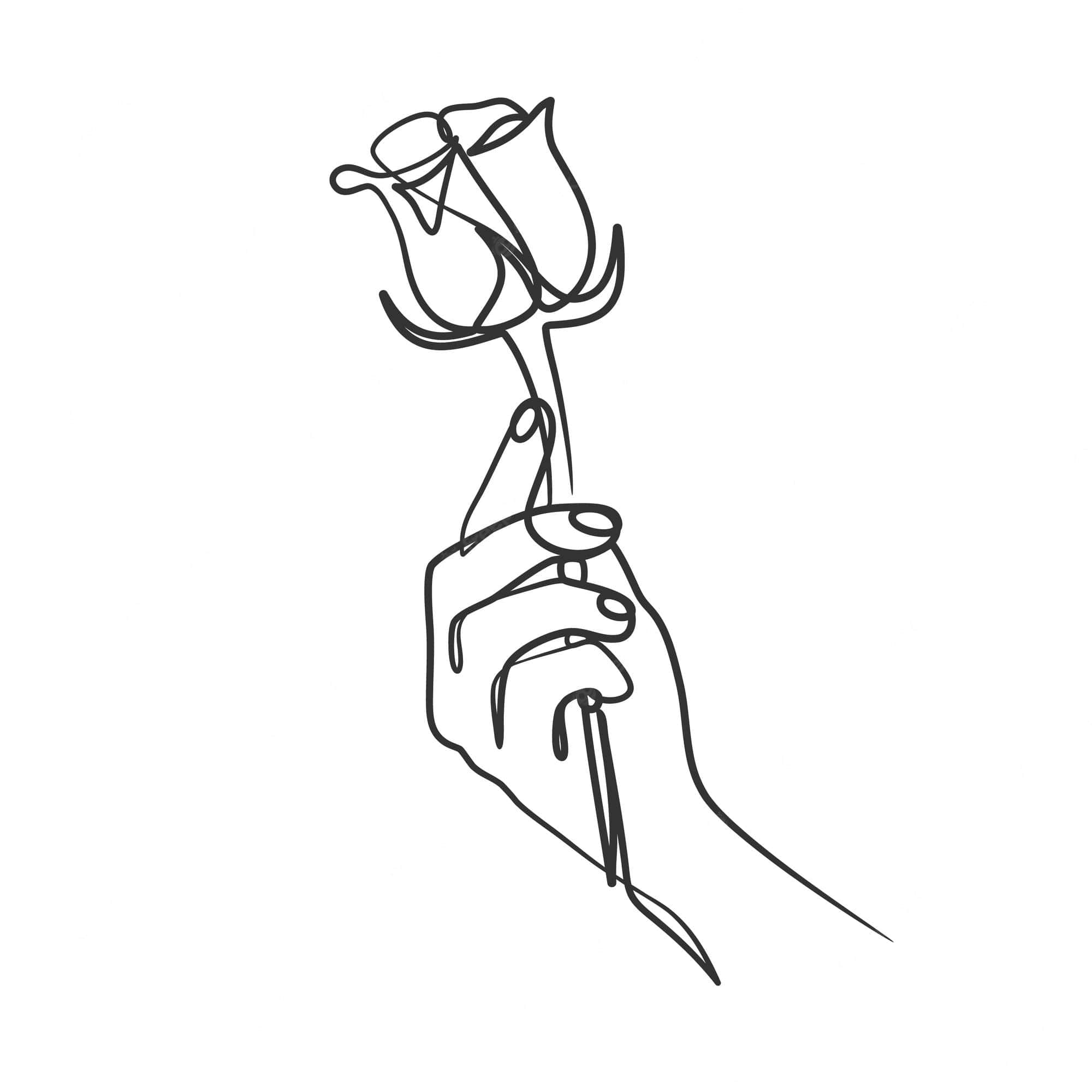 Lil Peep, hand holding a rose, minimalist single continuous line drawing, Full HD Desktop Wallpaper