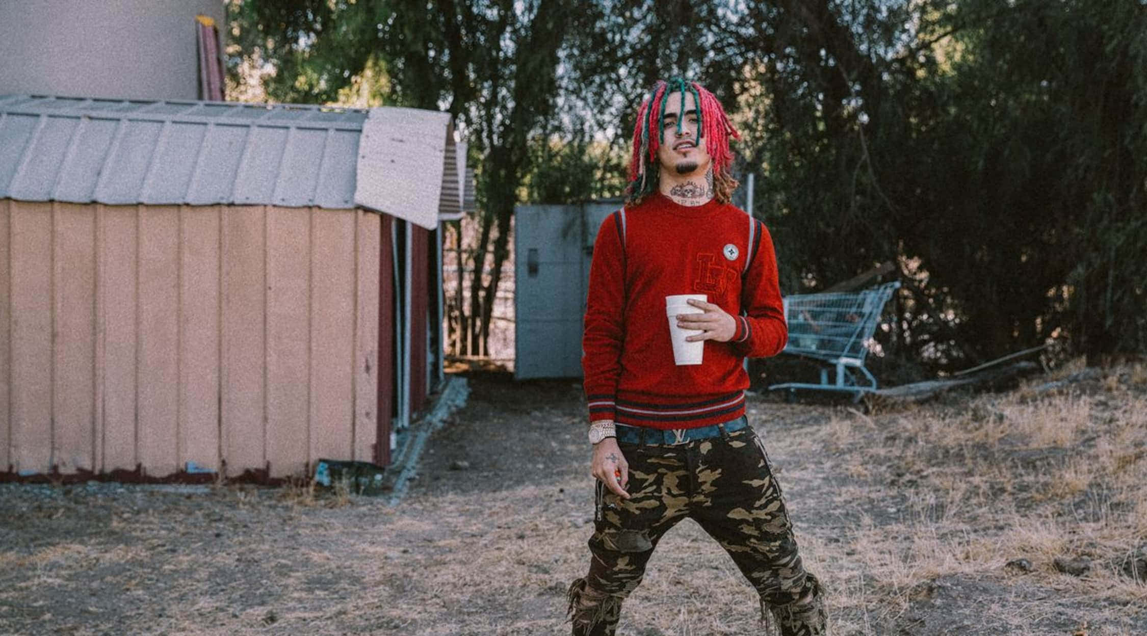 Lil Pump, dusty yard, shed, Full HD Desktop Wallpaper