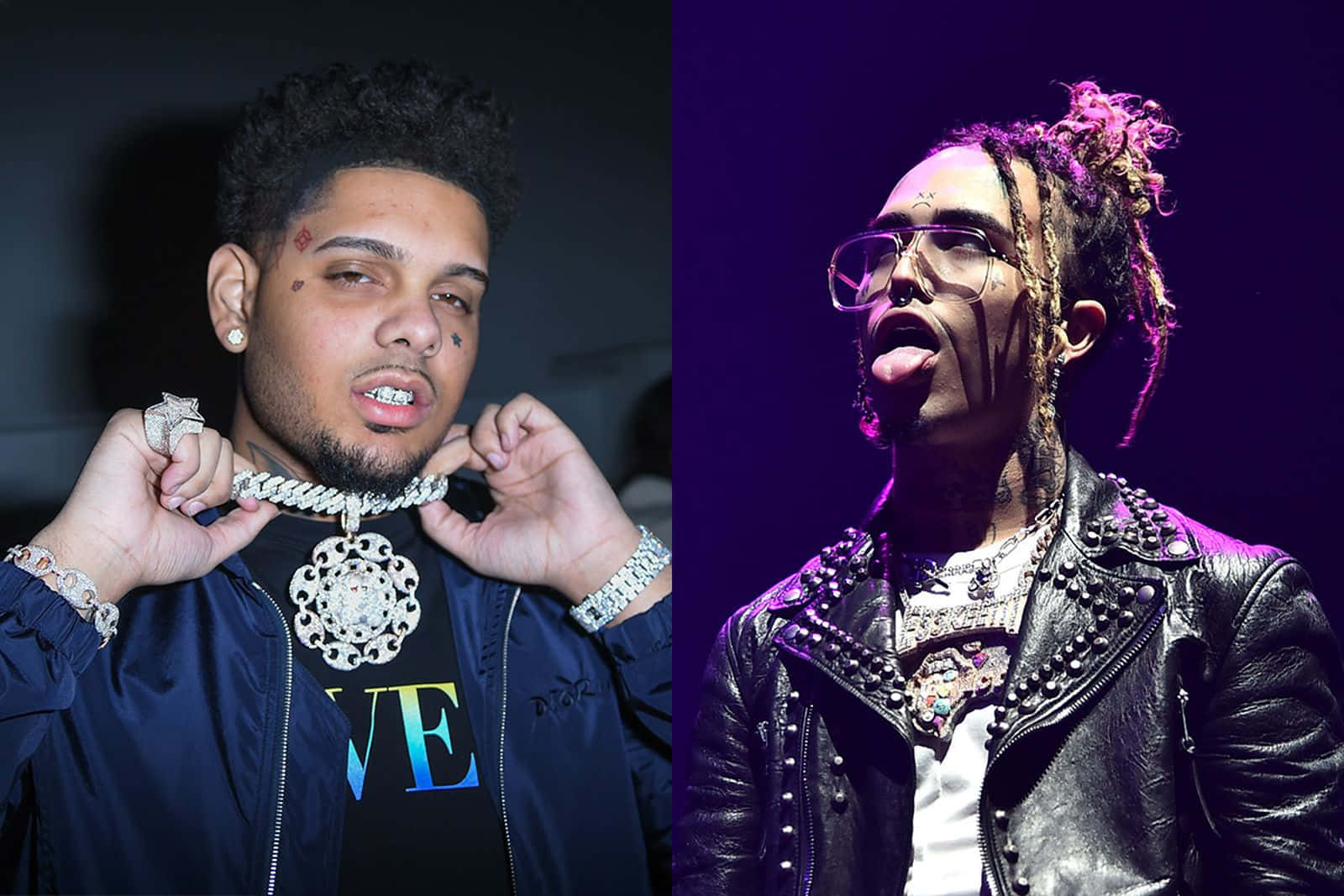 Lil Pump, diamond chain, purple stage lights, HD Desktop Wallpaper